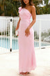 Moxidress Frill One Shoulder Cut Out Waist Maxi Dress