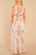 Wonderful Wishes V Neck Bow Back Floral Print Maxi Dress