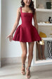 Vintage Square Collar A-line Cami Mini Party Dress