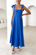 Moxidress Bow Shoulder Empire Waist Swing Maxi Cami Dress