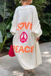 Moxidress Open Front Love and Peace Pattern Long Sweater Cardigan(in 5 Colors)