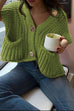 Moxidress Gold Buttons Pocketed Chunky Sweater Vest