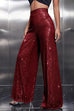 Moxidress Sparkly Elastic Waist Wide Leg Sequin Pants