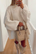 Moxidress Drop Shoulder Plain Casual Pullover Sweater