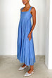 Square Neck Sleeveless Swing Maxi Dress