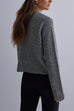 Moxidress Crewneck Bow Knot Ribbed Knit Sweater