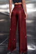 Moxidress Sparkly Elastic Waist Wide Leg Sequin Pants