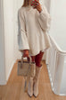 Moxidress Drop Shoulder Plain Casual Pullover Sweater