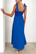 Moxidress Bow Shoulder Empire Waist Swing Maxi Cami Dress