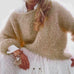 Moxidress Solid Boat Neck Fluffy Knitting Sweater