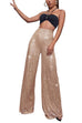 Moxidress Sparkly Elastic Waist Wide Leg Sequin Pants