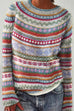 Moxidress Crewneck Vibrant Rainbow Chunky Knit Sweater(in 4 Patterns)