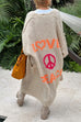 Moxidress Open Front Love and Peace Pattern Long Sweater Cardigan(in 5 Colors)