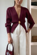 Moxidress Chic V Neck Button Up Sweater Cardigan