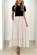 Short Sleeves Color Block Splice Maxi Dress