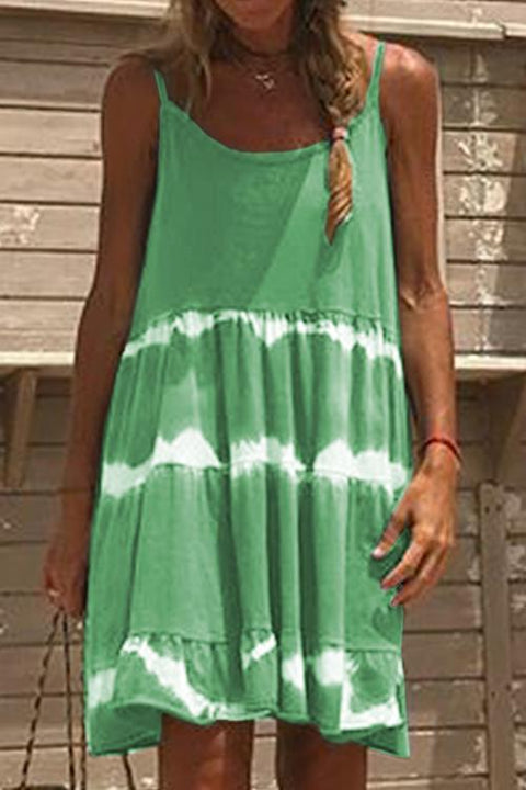 Moxidress Fashion Style Tie Dye Cami Beach Dress