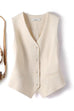 Moxidress V Neck Button Up Pocketed Blazer Vest