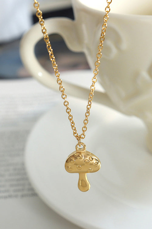 Moxidress Cute Little Stereoscopic Mushroom Pendant Necklace