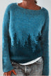 Moxidress Crewneck Tree Pattern Knit Pullover Sweater(in 2 Colors)