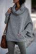 Moxidress Cowl Neck Batwing Sleeves Loose Sweater