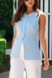 Moxidress Single Breasted Pocketed Solid Vest