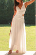 Moxidress V Neck Sleeveless Cut Out Swing Maxi Dress