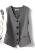 Moxidress V Neck Button Up Pocketed Blazer Vest