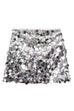 Moxidress Elastic Waist Sequin Paillette Mini Skirt