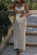 Moxidress Elastic Waist Hollow Out Cover Up Maxi Skirt