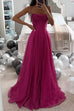 Moxidress Spaghetti Strap Glittering Tulle Maxi Party Dress