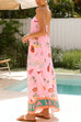 Moxidress Strapless Tube Dolce Vita Holiday Print Maxi Dress