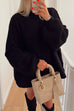 Moxidress Drop Shoulder Plain Casual Pullover Sweater