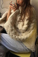 Moxidress Round Neck Oversized Cable Knit Sweater