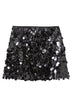 Moxidress Elastic Waist Sequin Paillette Mini Skirt