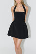 Moxidress Halter Neck Backless A-line Mini Dress