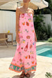 Moxidress Strapless Tube Dolce Vita Holiday Print Maxi Dress