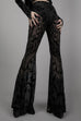 Moxidress Elastic Waist Bell Bottomed Mesh Lace Pants