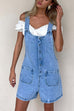 Moxidress Button Up Pocketed Denim Romper