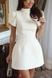 Moxidress Mockneck Petal Sleeves Bow Knot Cut Out Mini Dress