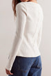 Moxidress Button Down Long Sleeves Ribbed Knit Top