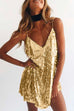 Moxidress V Neck Sequin Cami Mini Party Dress