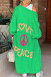 Moxidress Open Front Love and Peace Pattern Long Sweater Cardigan(in 5 Colors)