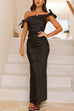 Moxidress Bow Knot Off Shoulder Maxi Party Dress