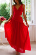 Moxidress V Neck Sleeveless Cut Out Swing Maxi Dress