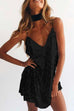 Moxidress V Neck Sequin Cami Mini Party Dress