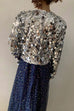 Moxidress Open Front Cropped Sequin Jacket