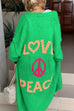 Moxidress Open Front Love and Peace Pattern Long Sweater Cardigan(in 5 Colors)