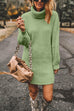 Moxidress Turtleneck Long Sleeves Ribbed Knit Sweater Dress(in 7 Colors!)