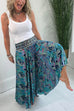 Moxidress Elastic Waist Wide Leg Palazzo Printed Casual Pants