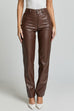 Moxidress High Rise Pocketed Casual Faux Leather Pants